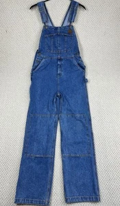 John Deere Bib Overalls Mens 32x33 Blue Double Knee Heavy Duty Denim Chore Farm - Picture 1 of 18