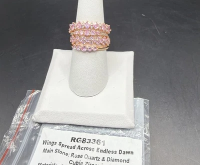 Bomb вечеринки деликатесы размер 8 крылья разбросаны по бесконечный розовый кварц на розовое золото - Изображение 1 из 4