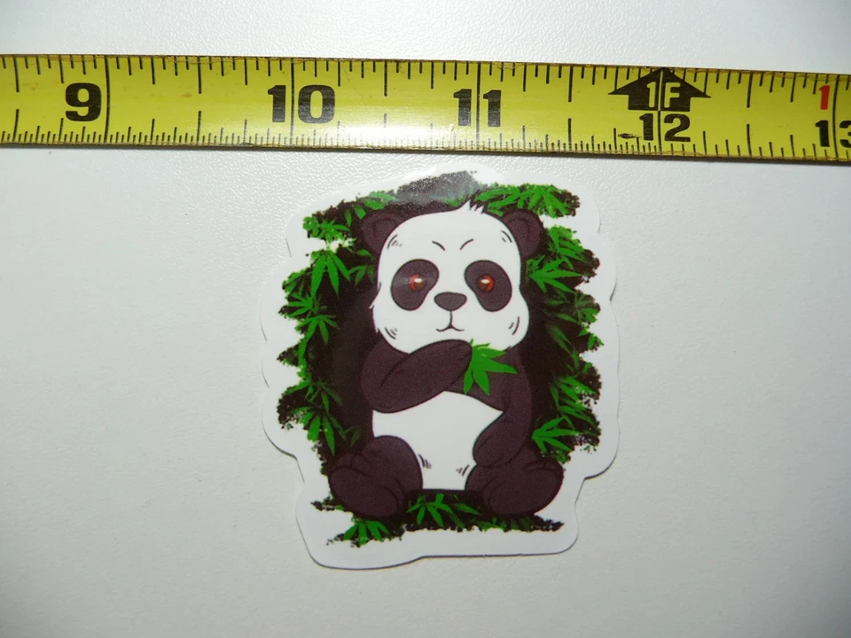 MARIJUANA PANDA SMALL STICKER DECAL 420 FAN REEFER FUNNY - Image 1 of 1