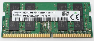SK Hynix 16GB 2Rx8 2666 MHz DDR4 SODIMM Laptop RAM PC4 260pin HMA82GS6JJR8N - Image 1 of 2