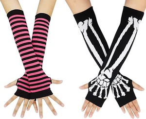 Arm Warmers Winter Fingerless Gloves Knit Warmers with Thumb Hole for Women Girl - Picture 1 of 5