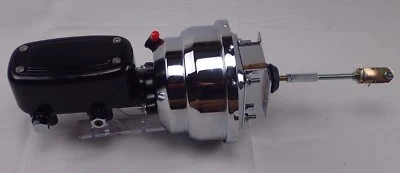 1955-1957 Chevrolet 8" power brake booster master with built in pro valve chrome - Image 1 of 4