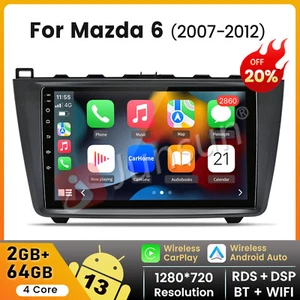 Carplay For Mazda 6 2007-2012 Android 13 Car Stereo Radio GPS Navi WIFI 2G+64G - Picture 1 of 17