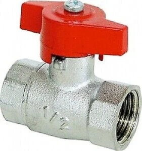 Ball valves with short red toggle handle and internal thread - Picture 1 of 1