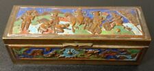 One Chinese republic enamel on copper trinket stamp box w divider 