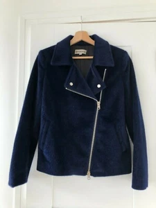 Electric Blue Fuzzy Zip Motorcycle Jacket SHAMPALOVE - S -Faux Fur- Never Worn - Picture 1 of 5