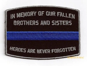 PARCHE CONMEMORATIVO DE LAS HERMANAS HERMANOS CAÍDOS EN MEMORIA PD OFICIAL DE POLICÍA PD LÍNEA AZUL - Imagen 1 de 10