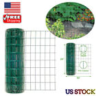 24''h X 50ft L Green Vinyl Coated Steel Wire Fence Farm Animal Barrier Garden Us