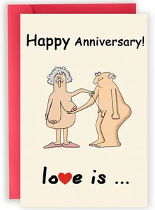 Funny Anniversary Card for Couple Husband Wife, Happy Wedding Gifts for Men Wome - Picture 1 of 12
