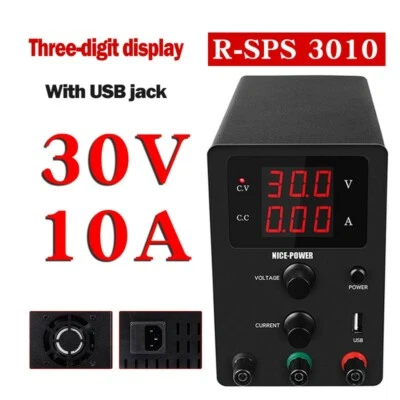 Adjustable DC Power Supply For Cellphone Repairs Output 0-30V 3-Digit Display - Image 1 of 4