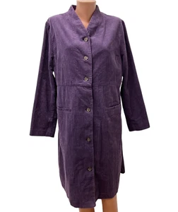 GUDRUN SJODEN Gr. L - XL Cord Lage Jacke Mantel Lila Langarm Knielang - Bild 1 von 8
