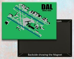 Dallas Love Airport Diagram Map Handmade 3.25" x 2.25" Fridge Magnet (MM10026)