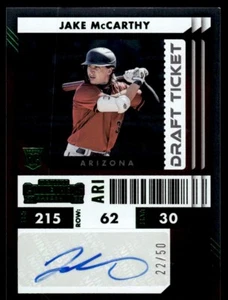 2022 PANINI CONTENDERS DRAFT TICKET AUTO /50 Jake McCarthy Arizona Diamondbacks - Picture 1 of 2