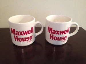 Lotto di 2 tazzine da caffè VINTAGE MAXWELL HOUSE ~ Made in England ~ logo bianco/rosso - Foto 1 di 11