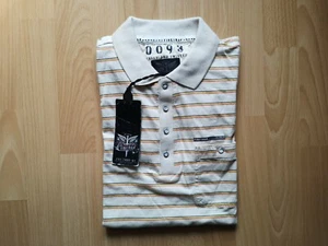 POLO de Marque FIRETRAP HOMME Haut Rayé Taille S COTON Beige Manches courte - Picture 1 of 2