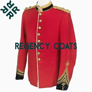 New Officer's Dress Tunic Infantry, Red Wool Victorian Colonial Military Jacket - Picture 1 of 4
