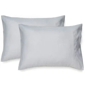 Set of 2 Toddler Pillowcases Zippered 14x20 Inch Travel Machine Washable Gray - Picture 1 of 7