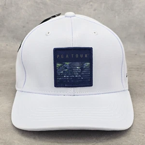 PGA Tour Golf Pro Series Hat Blue Logo Strapback Bright White One Size Cap - Picture 1 of 14