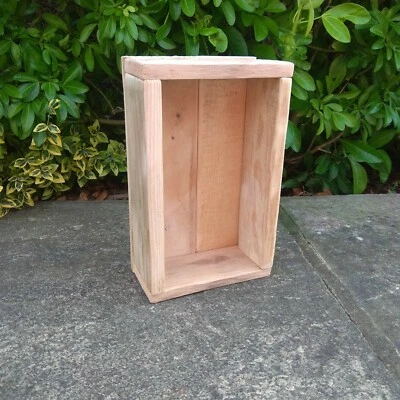 Handmade Small Wooden Rustic Reclaimed Wood Table Tidy Storage Box - Basic Range - Image 1 of 4