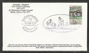 AUSTRALIA 1977 CENTENARY TEST Souvenir Cover MCG Pictorial Postmark 15th March - Picture 1 of 1