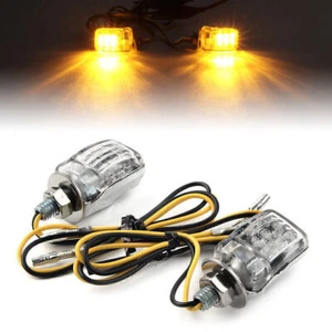 Universal LED Motorcycle Turn Signal Indicator Light Warning Blinker Lamp Clear - Picture 1 of 7