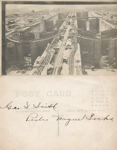 POSTAL FOTO REAL ANTIGUA CONSTRUCCIÓN DEL CANAL PANAMÁ RPPC - Imagen 1 de 1