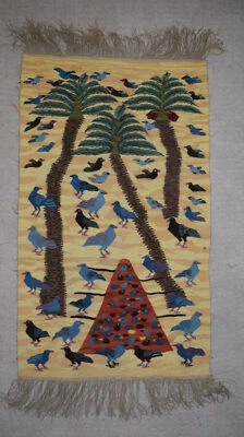 Alfombra egipcia Kilim decoración del hogar - 3,7 pies - tapiz tejido a mano - arte popular colgante de pared Foto 1 de 4