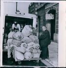 1964 Man Suit Watches Postal Employees Unload Mail Truck Business 7X9 Photo