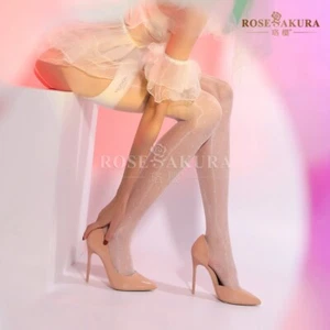 Women Garter Belt Pantyhose Lace Hosiery Sheer Oil Shiny Glossy Tights Stockings - Picture 1 of 13