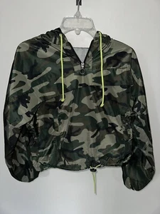 No Boundaries Camo Cropped Windbreaker Recycled Material Eco Friendly Size XS - Picture 1 of 4