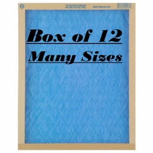 12 PACK -  MANY SIZES -  True Blue  Spun Fiberglass Furnace Filter - Picture 1 of 4