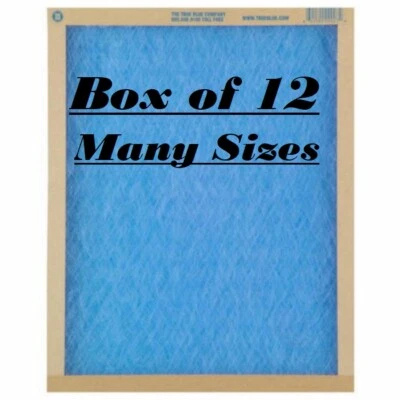 12 PACK -  MANY SIZES -  True Blue  Spun Fiberglass Furnace Filter - Image 1 of 4
