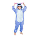 Kids Blue Stitch Cartoon Animal Pajamas Sleepwear Party Cosplay Costume Suit