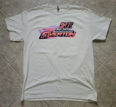 Camisa Brandon Overton #76 Dirt Late Model Wells Motorsports Beige Talla L Foto 1 de 4