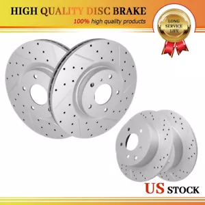 Front & Rear Drilled & Slotted Brake Rotors Set of 4 For Nissan Maxima Altima - Picture 1 of 6