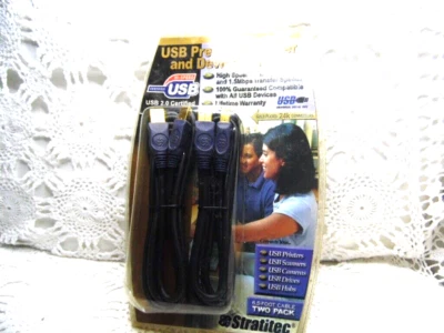 USB cables 2pk. 2112B1) premium high speed gold plated connectors - Image 1 of 4