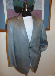 ANDREW FEZZA 44 R SEIDE SCHWARZ & GRAU HERRINGBONE SPORTMANTEL BLAZER SLV 32 1/2 L 31 - Bild 1 von 13