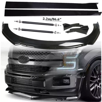 Front Bumper Lip Spoiler Diffuser Splitter Rear Side Skirt For Ford F150 F-150 T - Imagem 1 de 4