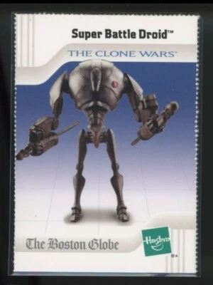 SUPER BATTLE DROID 2008 Star Wars Clone Wars Boston Globe Hasbro Promo Trading C - Image 1 of 2