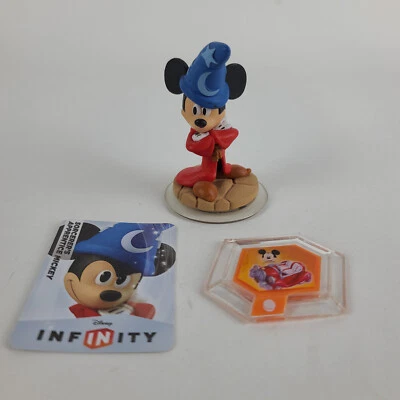 Disney Infinity 1.0 Sorcerer's Apprentice Mickey con tarjeta y disco eléctrico - Funciona Foto 1 de 4