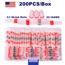 200PCS red Heat Shrink Crimp Sleeve Splice Wire Connectors Terminals Insulated