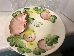 Ceramic Shrimp Serving Platter, Cocktail Sauce Bowl Is Attached 14” - Picture 1 of 5