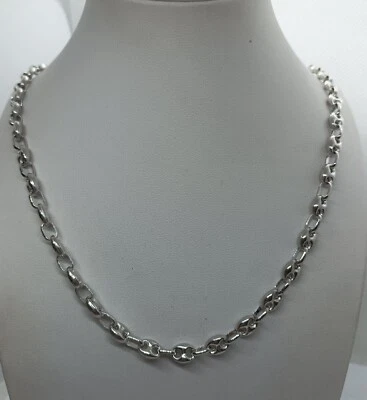COLLANA ARGENTO MAGLIA MARINARA UNISEX RODIATA CM 60 GR. 24 MASSICCIA EXPLOIT - Immagine 1 di 4