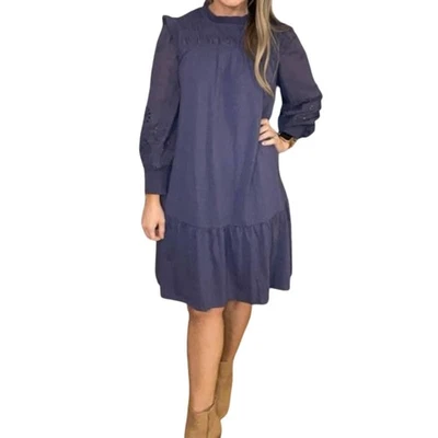 Matilda Jane Good Hart Womens Eyelet Shift Dress Sz Medium Smocked Embroidered - Image 1 of 4