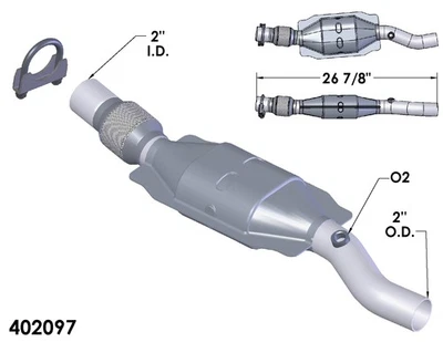 Convertidor catalítico para Volkswagen Passat 1998-1999 2,8 L V6 GAS DOHC Foto 1 de 2