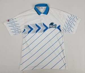 Camisa Polo Vintage Carolina Panthers Para Hombre Mediana Puntada Única Rayas Verdadero Fan - Imagen 1 de 9
