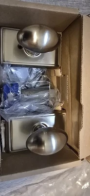 Emtek 8221EUS7 Privacy Egg Knob with Rectangular Rosette - Brushed Nickel - Image 1 of 4