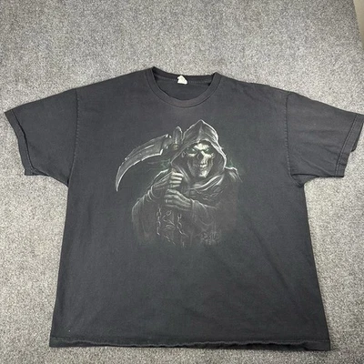 Camiseta Exile Grim Reaper 2XL Para Hombre Negra Grunge Y2K De Colección Años 00 Emo Calavera Punk Foto 1 de 4