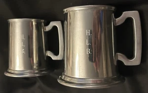 2-Vintage Homebrew Laborbecher (HLB) Sportcraft Englisch Zinn Becher Sheffield Eng - Bild 1 von 6