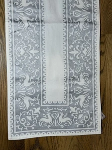 Bowain grau & weiß Urlaub Tischläufer 71,5”x14” - Rentier Vögel Blumen - Bild 1 von 2